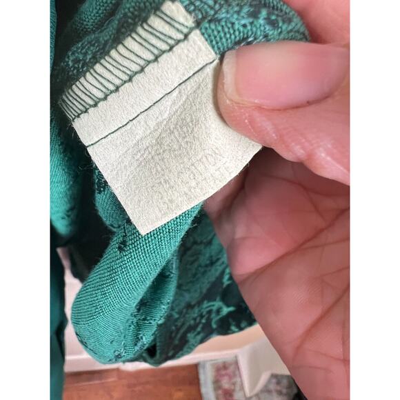 Vintage Green Formal Evening Wedding Dress Jacket Set Brocade Holidays 16/18 - Picture 5 of 11